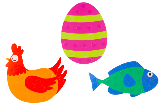 Easter Shapes Kit + Stickers - 6 pcs - 3 - Creative Sticker Kits - 10doigts.com - Kits créatifs avec gommettes : le plein d’idées pour les petits artistes - 10doigts.fr
