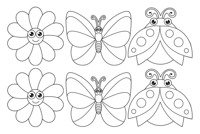 Formas gigantes de la Primavera para colorear - Formes en carte forte - 10doigts.fr