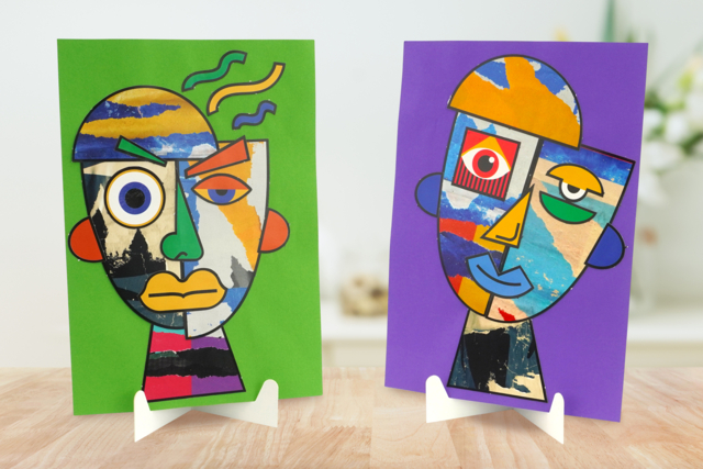 Strong Card Shapes “Deconstructed Face” - 108 Shapes - 1 - A Creative Year: 365 Creative Activities to Do - 10doigts.com - Une année créative : 365 activités créatives à réaliser - 10doigts.fr