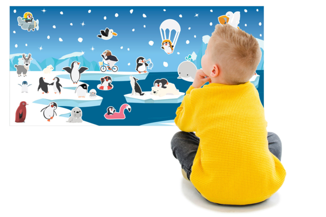 fresquera de icebergs de gomets - Gommettes Histoires et décors - 10doigts.fr