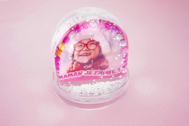 Globo de plexiglás bola de nieve con inclusión de foto - Boule à neige, Cloche - 10doigts.fr