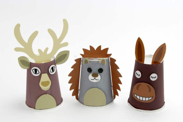 Vasos de animales del bosque - Kits clés en main - 10doigts.fr
