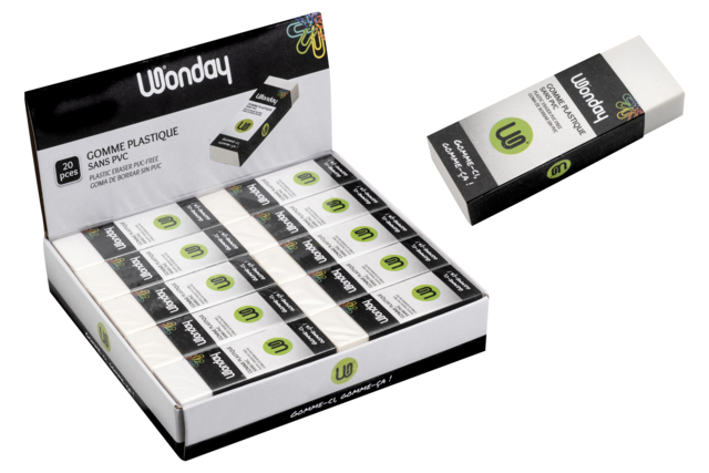 White Rectangular Erasers - 1 - Drawing Accessories - 10doigts.com - Accessoires de dessin : les outils indispensables des jeunes artistes - 10doigts.fr