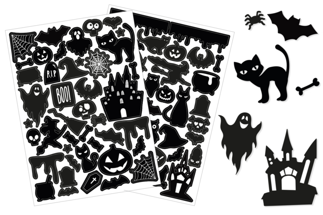 Gomets Siluetas Halloween - Gommettes Halloween - 10doigts.fr