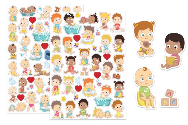 Gomets "Bebés" - (2 planchas) - Gommettes Bébé : nos supports s'amuser à coller des images dès le 1er âge - 10doigts.fr