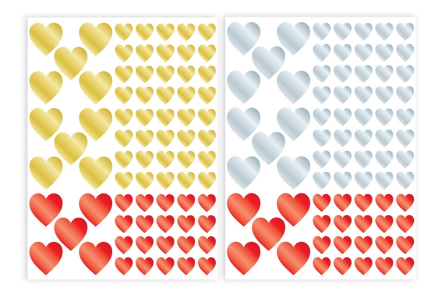 Metallic Heart Stickers - 150 pcs - 1 - Heart Stickers - 10doigts.com - Gommettes cœur : des cœurs adhésifs pour vos activités créatives - 10doigts.fr