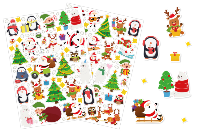 Christmas Mural + Stickers - 2 - Christmas Stickers - 10doigts.com - Gommettes de Noël : autocollants et stickers créatifs pour enfants - 10doigts.fr