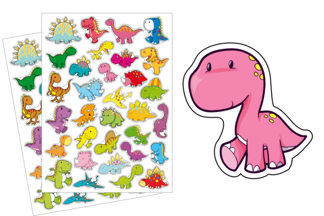 gomets dinosaurios - Des gommettes animaux pour créer et apprendre dès la maternelle - 10doigts.fr