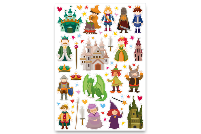 gomets dragones rey príncipe gladiador - Gommettes Histoires et décors - 10doigts.fr