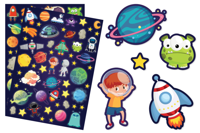 gomets espacio niños - Gommettes Histoires et décors - 10doigts.fr