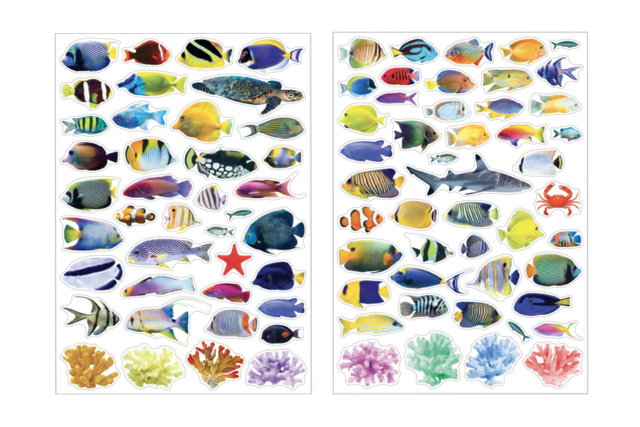 Gomets peces realistas - Des gommettes animaux pour créer et apprendre dès la maternelle - 10doigts.fr