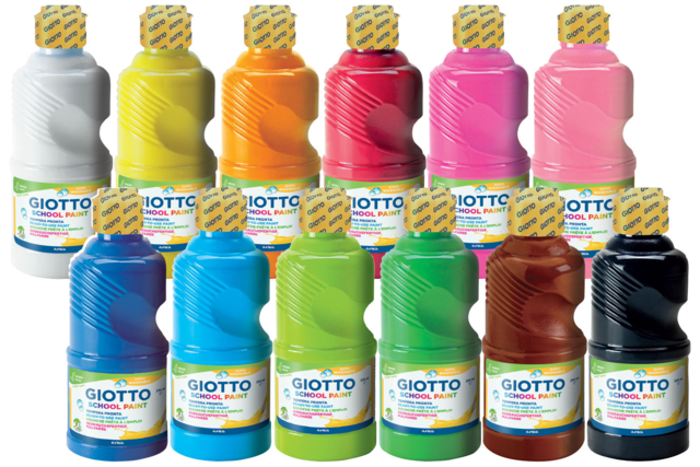Giotto Ultra-Washable Gouache, 250 ml - 0 - Liquid Gouache Paint - 10doigts.com - Peinture gouache liquide : des couleurs vives qui s'enlèvent à l'eau - 10doigts.fr