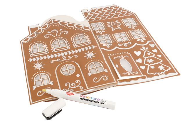 Large Pre-Drawn Christmas Village + 1 White Marker - 4 - Christmas Villages and Nativity Scenes to Create - 10doigts.com - Crèches et villages de Noël à fabriquer - 10doigts.fr