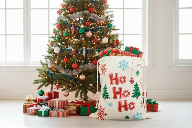 Gran Saco del Padre Noël en Algodón - Supports de Noël - 10doigts.fr