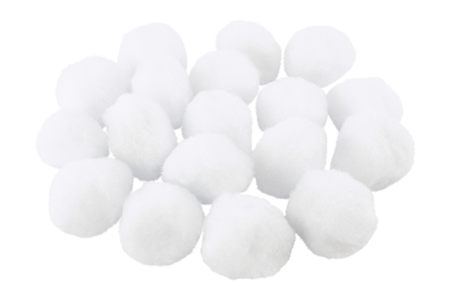 White Giant Pom Poms 4.5 cm - 18 Pieces - 1 - Craft Pom Poms - 10doigts.com - Pompons pour bricolage créatif - 10doigts.fr