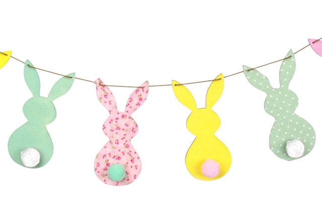 Wooden Bunny Garland Kit - 3 - Easter Craft Kits - 10doigts.com - Kits créatifs Pâques - 10doigts.fr