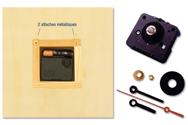 Square Wooden Clock - 3 - Craftable Clocks - 10doigts.com - Horloges à fabriquer - 10doigts.fr