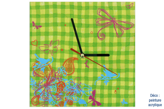 Square Wooden Clock - 5 - Craftable Clocks - 10doigts.com - Horloges à fabriquer - 10doigts.fr