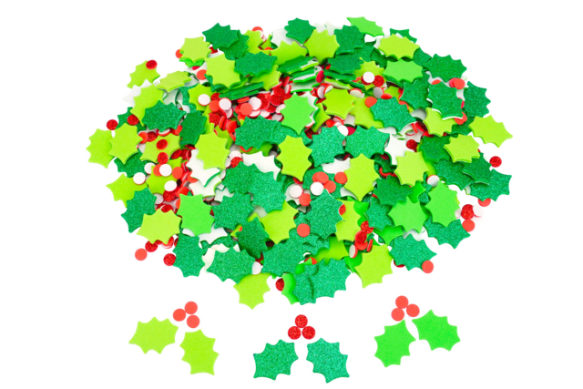 Foam Stickers Holly Leaves - 400 pcs - 6 - Foam Stickers - 10doigts.com - Stickers mousse : donnez du volume à vos créations - 10doigts.fr