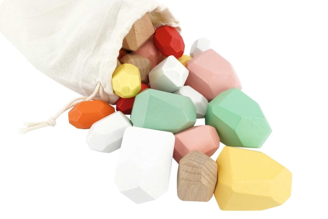 Wooden Stacking Rocks - 24 Pieces - 2 - Wooden Games and Toys - 10doigts.com - Jeux et Jouets en bois - 10doigts.fr