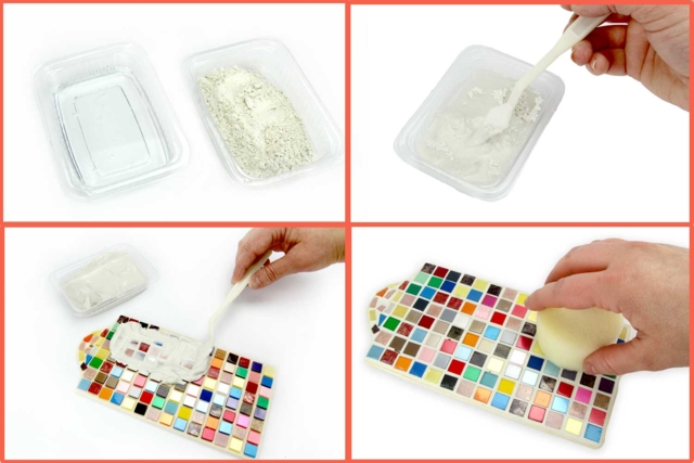 tuto de mosaicos para juntas - Joint et outils pour mosaïques - 10doigts.fr