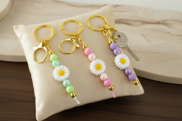 Flower Keychain Kit - 3 Pieces - 4 - Jewelry Kits - 10doigts.com - Kits Bijoux - 10doigts.fr
