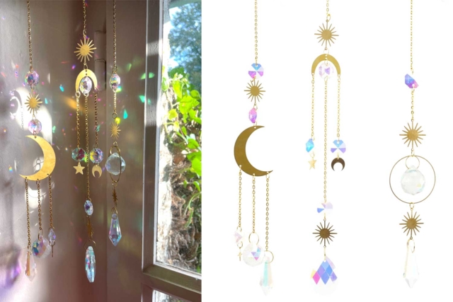 Sun Catcher Kit - 3 Assorted Suspensions - 1 - Dreamcatcher Kits - 10doigts.com - Kits attrape-rêves : créez une décoration poétique unique - 10doigts.fr