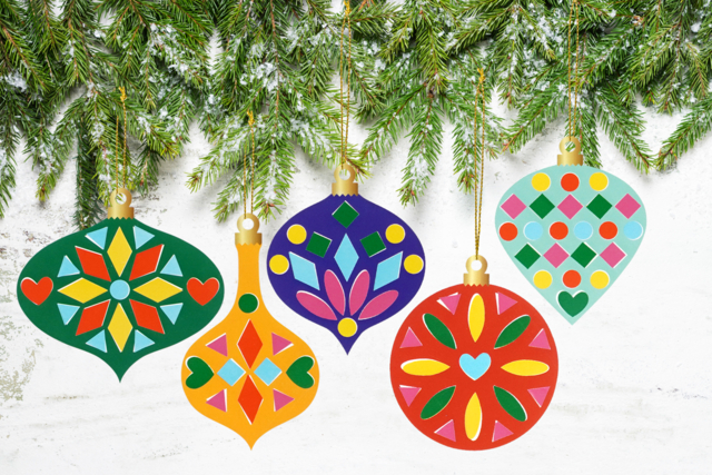 Kit bolas de Navidad para decorar + gomets - 6 bolas - Kits créatifs de Noël pour les enfants - 10doigts.fr