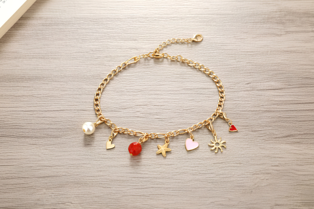 Golden Chain Bracelet Kit with Charms - 3 Pieces - 2 - Jewelry Kits - 10doigts.com - Kits Bijoux - 10doigts.fr