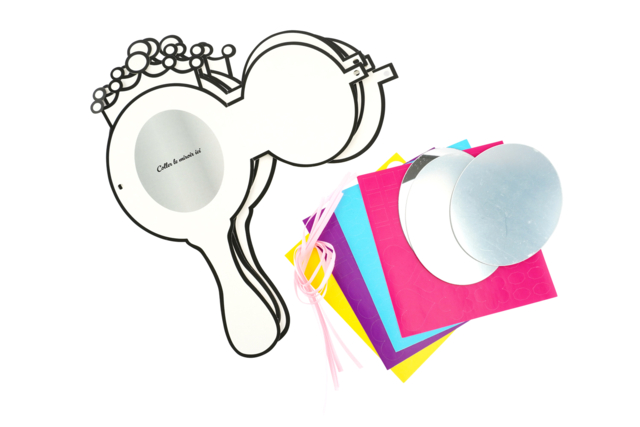 Princess Mirror Card Kit - 4 Pieces - 4 - Mother's Day Cards - 10doigts.com - Cartes de Fête des Mères : modèles et kits créatifs à fabriquer - 10doigts.fr