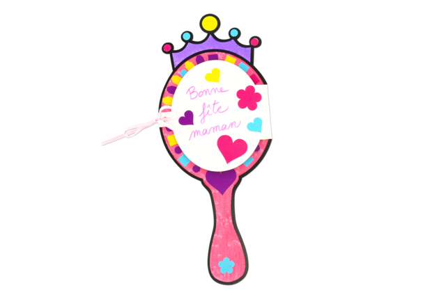 Princess Mirror Card Kit - 4 Pieces - 8 - Mother's Day Cards - 10doigts.com - Cartes de Fête des Mères : modèles et kits créatifs à fabriquer - 10doigts.fr