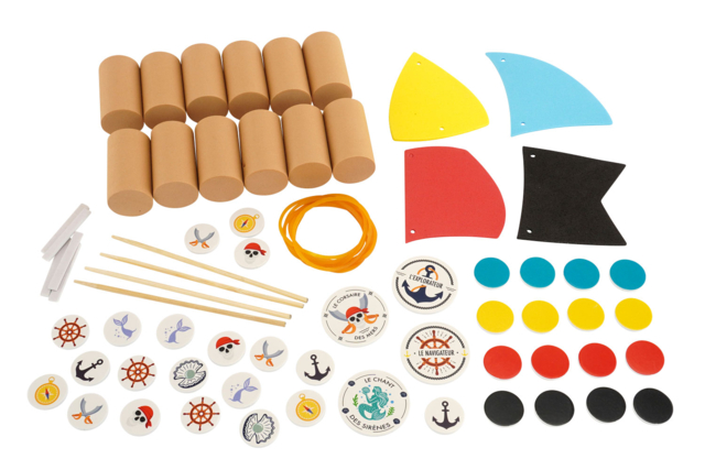 Kit de 4 pequeños barcos de troncos de caucho - Kits clés en main - 10doigts.fr