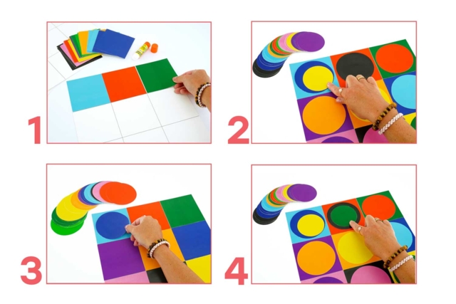 Op Art Collage Kit - 6 Panels - 3 - Collage Activities - 10doigts.com - Activités collage et formes à coller - 10doigts.fr