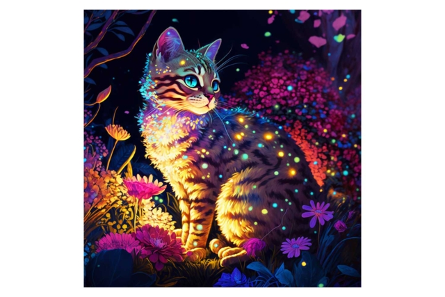 Diamond Painting Kit, Cat - 30 x 30 cm - 1 - Diamond Painting: Complete Kit - 10doigts.com - Diamond Painting : Kit complet - 10doigts.fr