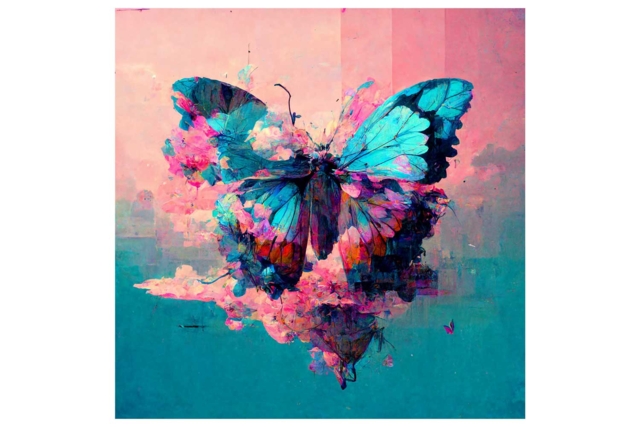 Diamond Painting Kit, Butterfly - 30 x 30 cm - 1 - Diamond Painting: Complete Kit - 10doigts.com - Diamond Painting : Kit complet - 10doigts.fr