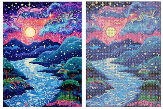 Diamond Painting Kit Enchanted River - 30 x 40 cm - 3 - Diamond Painting: Complete Kit - 10doigts.com - Diamond Painting : Kit complet - 10doigts.fr