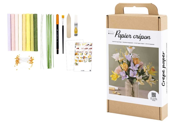 Kit DIY Flores en Papel Crepé primavera - Fleurs en papier crépon : créez des bouquets éternels - 10doigts.fr