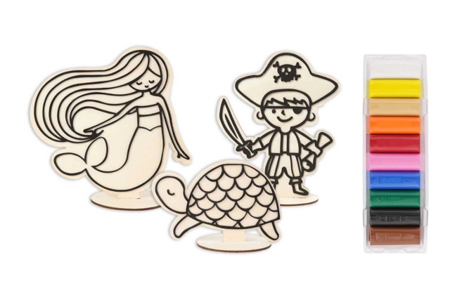 Relief Wooden Figurines - Ocean Theme - 1 - Books and Modelling Kits - 10doigts.com - Livres et Kits de modelage - 10doigts.fr