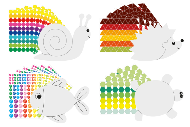 Sticker Kit: Shapes of Your Choice + Stickers - 1 - Creative Sticker Kits - 10doigts.com - Kits créatifs avec gommettes : le plein d’idées pour les petits artistes - 10doigts.fr
