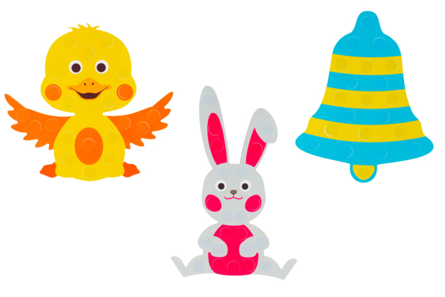 Easter Shapes Kit + Stickers - 6 pcs - 5 - Creative Sticker Kits - 10doigts.com - Kits créatifs avec gommettes : le plein d’idées pour les petits artistes - 10doigts.fr