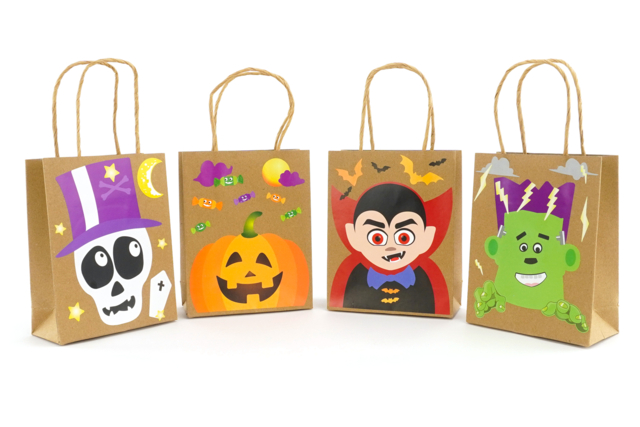 kit halloween sac bonbons en kraft - Sacs à bonbons Halloween - 10doigts.fr