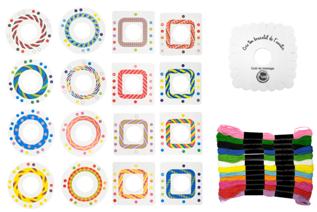 Kumihimo Kit for Making Bracelets - 3 - Cotton Thread, Skein - 10doigts.com - Fils pour bracelets brésiliens - 10doigts.fr