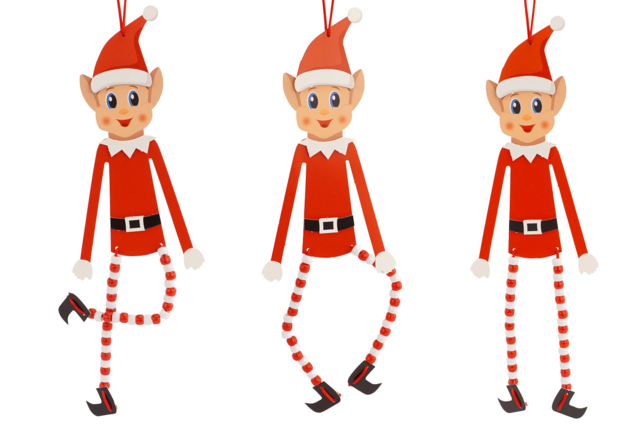 Hanging Mischievous Elf Kit - 4 Pieces - 3 - Christmas Garland and Ornaments - 10doigts.com - Guirlandes et suspensions Noël - 10doigts.fr