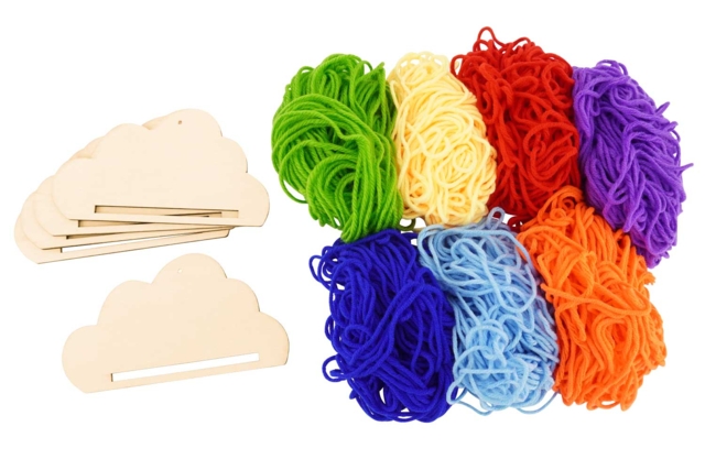 Rainbow Clouds to Weave - 6 Pieces - 3 - Ready-to-use Kits - 10doigts.com - Kits clés en main - 10doigts.fr