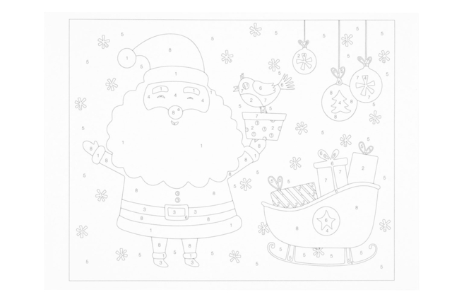 Kit de pintura al número padre Noel material - Idées Cadeaux DIY Noël - 10doigts.fr