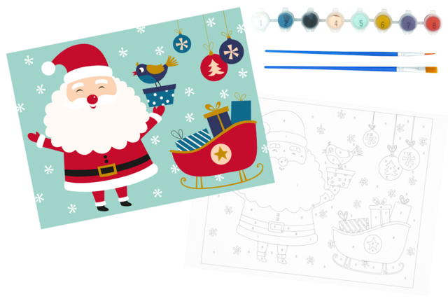 Kit de pintura por números Papá Noel - Idées Cadeaux DIY Noël - 10doigts.fr