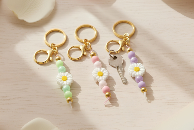 Flower Keychain Kit - 3 Pieces - 6 - Jewelry Kits - 10doigts.com - Kits Bijoux - 10doigts.fr