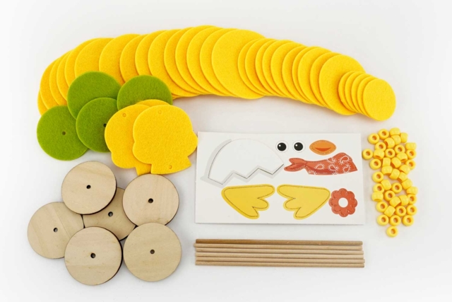 kit pollito fieltro - Kits créatifs Pâques - 10doigts.fr