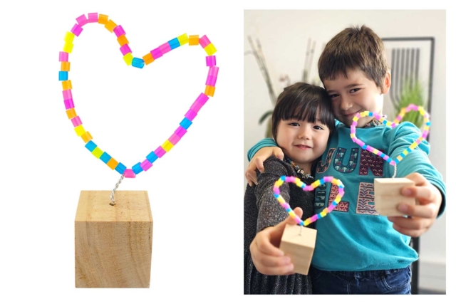 Heart Sculpture Kit with Fuse Beads - 6 Pieces - 1 - Parent's Day Kits - 10doigts.com - Kits fête des parents - 10doigts.fr