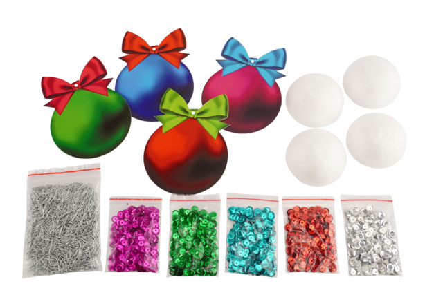 Christmas Baubles Sequin Kit - 4 Pieces - 4 - DIY Christmas Ornaments - 10doigts.com - Boules de Noël DIY - 10doigts.fr